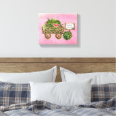 Watermelon Harvest Farmhouse Watercolor Wood Cart  Canvas Afdruk (Insitu (Slaapkamer))