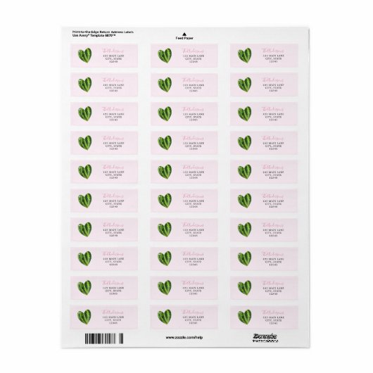 Watermelon Heart Return Label (Full Sheet)
