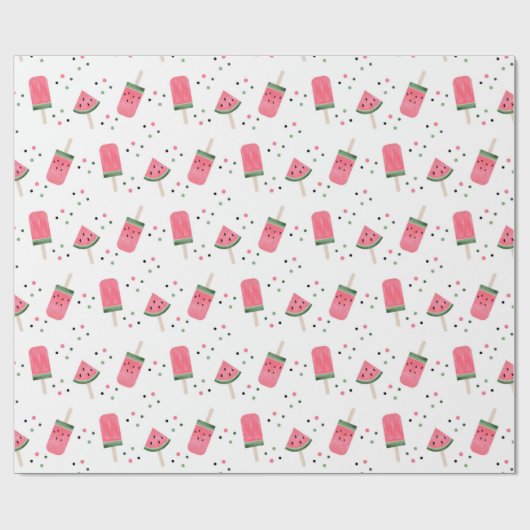 Watermelon Ice Cream Bars Pattern Birthday Cadeaupapier (Vlak)