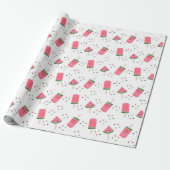 Watermelon Ice Cream Bars Pattern Birthday Cadeaupapier (Uitgerold)