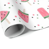 Watermelon Ice Cream Bars Pattern Birthday Cadeaupapier (Rol Hoek)