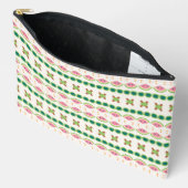 Watermelon-inspired geometric stripe pattern etui (Open)