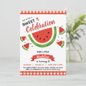 Watermelon Invitation for Birthday Party Fruit Kaart (Staand voorkant)