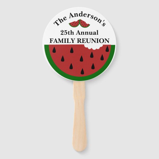 Watermelon jaarlijkse familiereünie handwaaier (Achterkant)