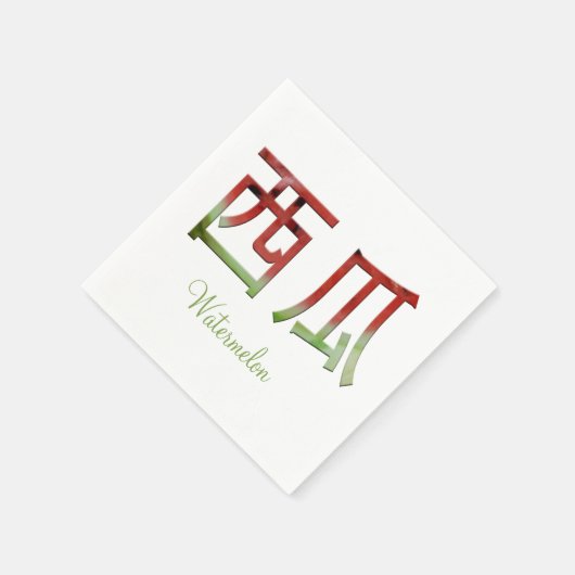 Watermelon Japans personage Suika Kanji Servet (Hoek)