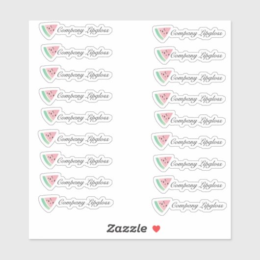 Watermelon Lip Gloss Packaging Business Name Sticker (Vel)