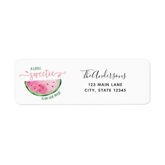 Watermelon Little Sweetie Return Address Label (Voorkant)