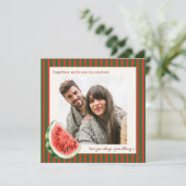 Watermelon Love Photo Valentine Card Kaart (Staand voorkant)