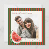 Watermelon Love Photo Valentine Card Kaart (Voorkant)