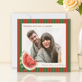 Watermelon Love Photo Valentine Card Kaart