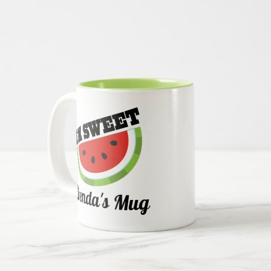 Watermelon Lover Personalized Gift Tweekleurige Koffiemok (Voorkant links)