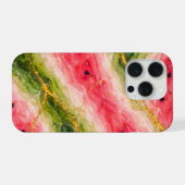 Watermelon Marble with Gold Veining iPhone Hoesje (Achterkant horizontaal)