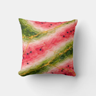 Watermelon Marble with Gold Veining Kussen