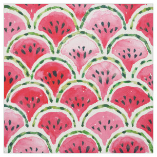 WATERMELON MERMAID Fruit Scallop Patroon Stof