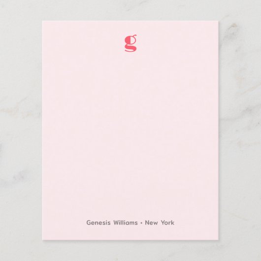 Watermelon Modern Monogram Naam Budget Note Card (Voorkant)
