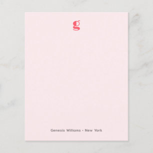 Watermelon Modern Monogram Naam Budget Note Card