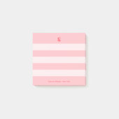 Watermelon Modern Monogram Naam Groovy Striped Post-it® Notes (Voorkant)
