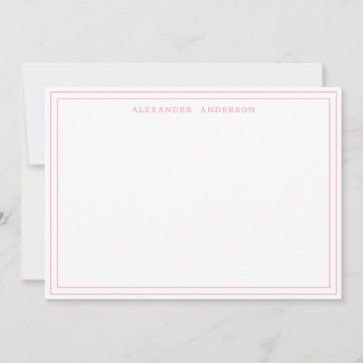 Watermelon Modern Professional Double Border Card Notitiekaartje (Voorkant)