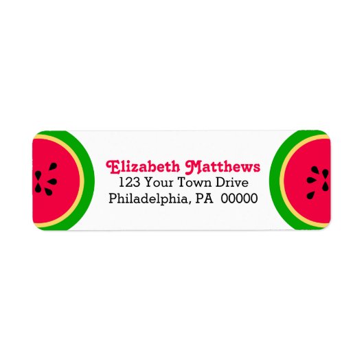 Watermelon Modern Summer Fun Etiket (Voorkant)