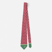 Watermelon Monogram Funny Fruit Slice Polka Dot Stropdas (Voorkant)