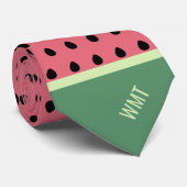 Watermelon Monogram Funny Fruit Slice Polka Dot Stropdas (Opgerold)