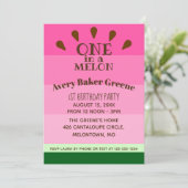 Watermelon One in een Melon Birthday Kaart (Staand voorkant)