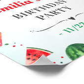 Watermelon One in een Melon Birthday Party Welcome Poster (Hoek)