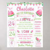 Watermelon One in een Melon verjaardagsbord Poster (Voorkant)