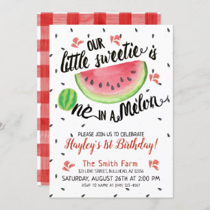 Watermelon ONE in een Melon Waterverf Red Gingham Kaart