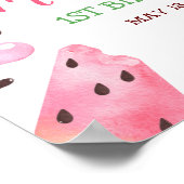 Watermelon One in een Melon Welkome 1e verjaardag Poster (Hoek)