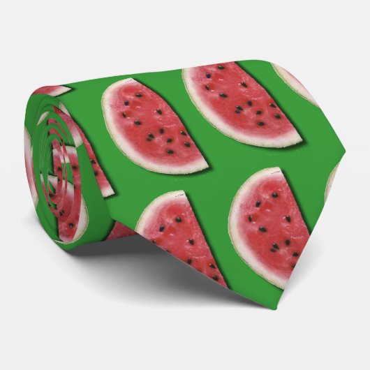 Watermelon op groene kleding stropdas (Opgerold)