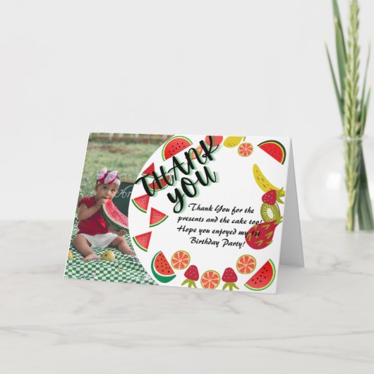 Watermelon Photo Birthday Card Bedankkaart (Voorkant)