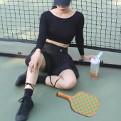 Watermelon Pink Green Checkered Cute Stylish Girly Pickleball Paddle