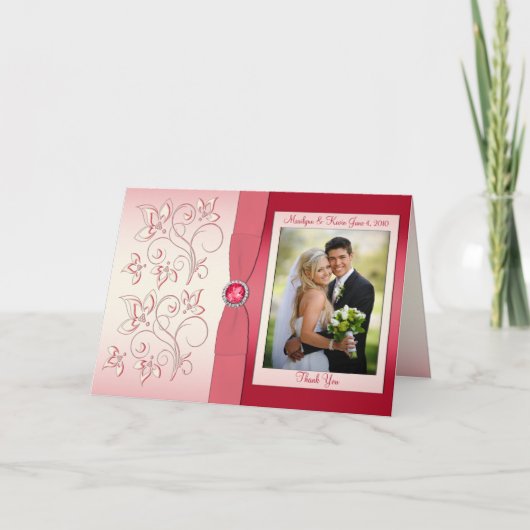 Watermelon PInk - Hartelijk dank voor uw foto Bedankkaart (Voorkant)