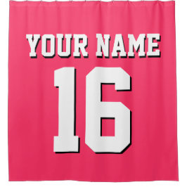 Watermelon Pink White Sports Jersey Team Jersey Douchegordijn