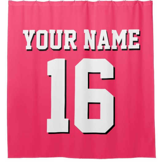 Watermelon Pink White Sports Jersey Team Jersey Douchegordijn (Voorkant)