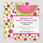 Watermelon Polka Dot Invitation Kaart (Voorkant / Achterkant)