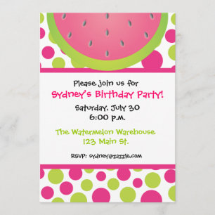 Watermelon Polka Dot Invitation Kaart