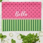 Watermelon - Polka Dots and Stripes Theedoek (Gevouwen)