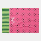 Watermelon - Polka Dots and Stripes Theedoek (Horizontaal)