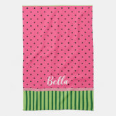 Watermelon - Polka Dots and Stripes Theedoek (Verticaal)