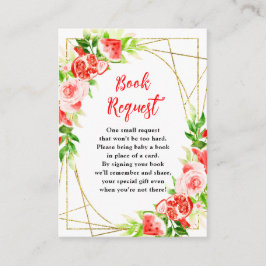 Watermelon Pomegranate Baby Shower Book Request Informatiekaartje