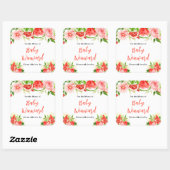 Watermelon Pomegranate Baby Shower Bookplate Vierkante Sticker (Vel)