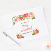 Watermelon Pomegranate Baby Shower Bookplate Vierkante Sticker (Envelop)