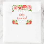 Watermelon Pomegranate Baby Shower Bookplate Vierkante Sticker (Tas)