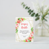 Watermelon Pomegranate Baby Shower Diaper Raffle Informatiekaartje (Staand voorkant)