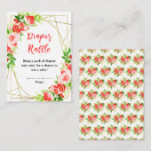 Watermelon Pomegranate Baby Shower Diaper Raffle Informatiekaartje (Voorkant / Achterkant)