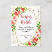 Watermelon Pomegranate Baby Shower Diaper Raffle Informatiekaartje (Voorkant)