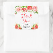 Watermelon Pomegranate Baby Shower Thank You Vierkante Sticker (Tas)