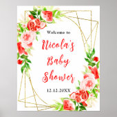Watermelon Pomegranate Baby Shower Welcome Poster (Voorkant)